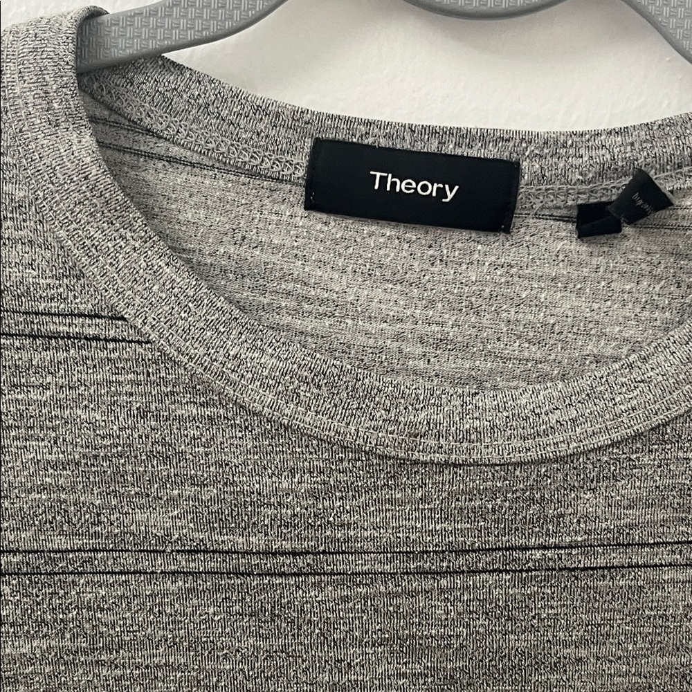 Theory Heathered Gray Knit Top